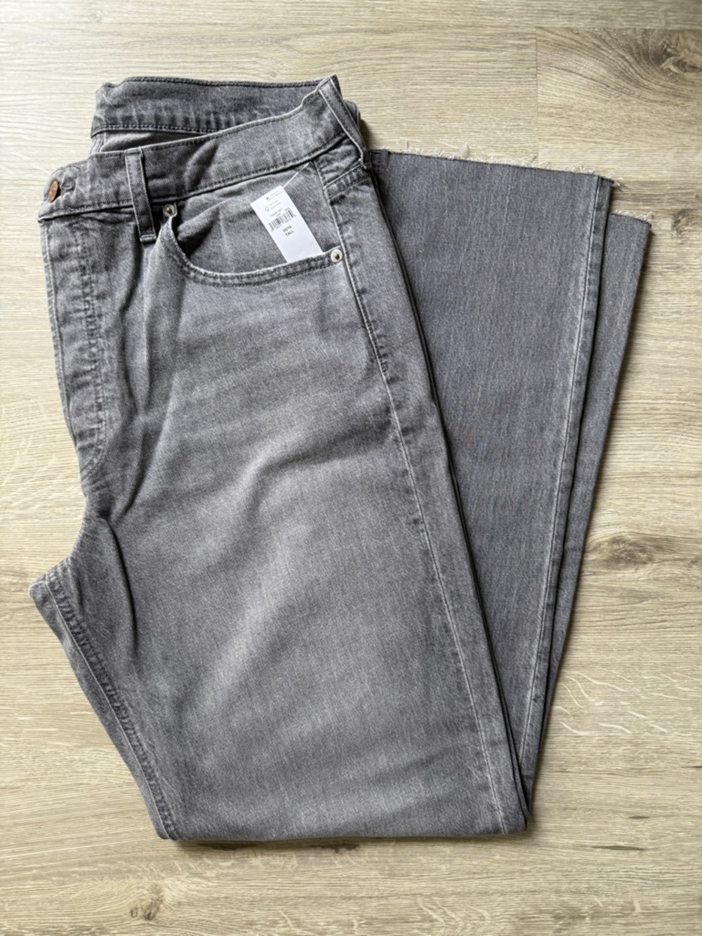 33T 16T GAP High Rise Cheeky Straight Ankle Jeans Sky Gray 33 16 Tall